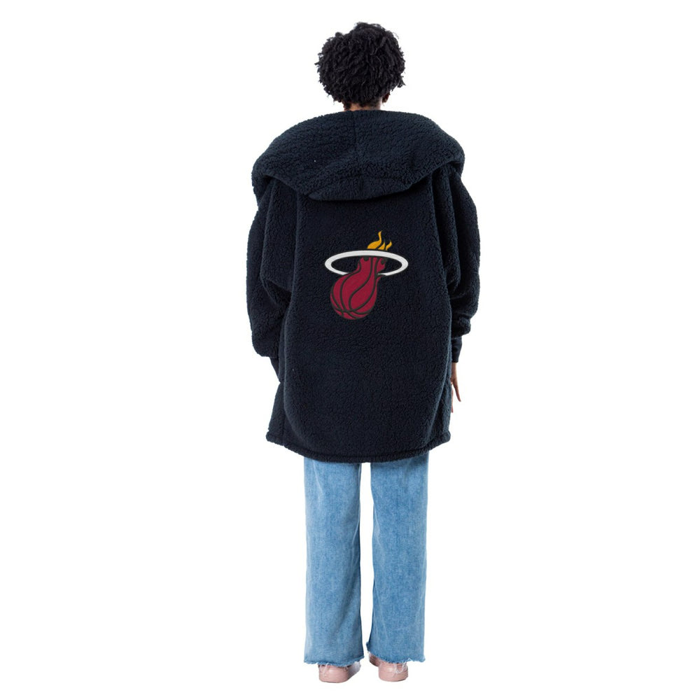 The Best Lounger in the World By Jill Martin Miami Heat Unisex Black Oversized Open-Front Hoodie Sweater shop