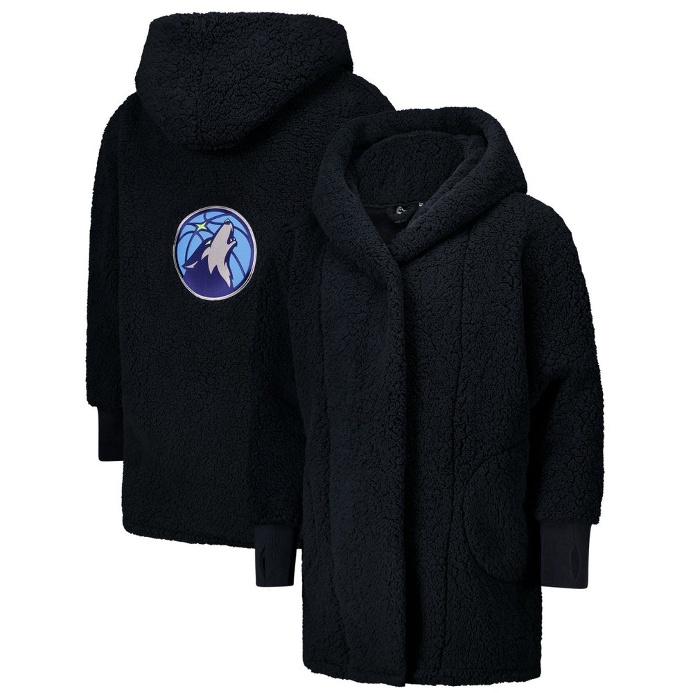 The Best Lounger in the World By Jill Martin Minnesota Timberwolves Unisex Navy Oversized Open-Front Hoodie Sweater discount