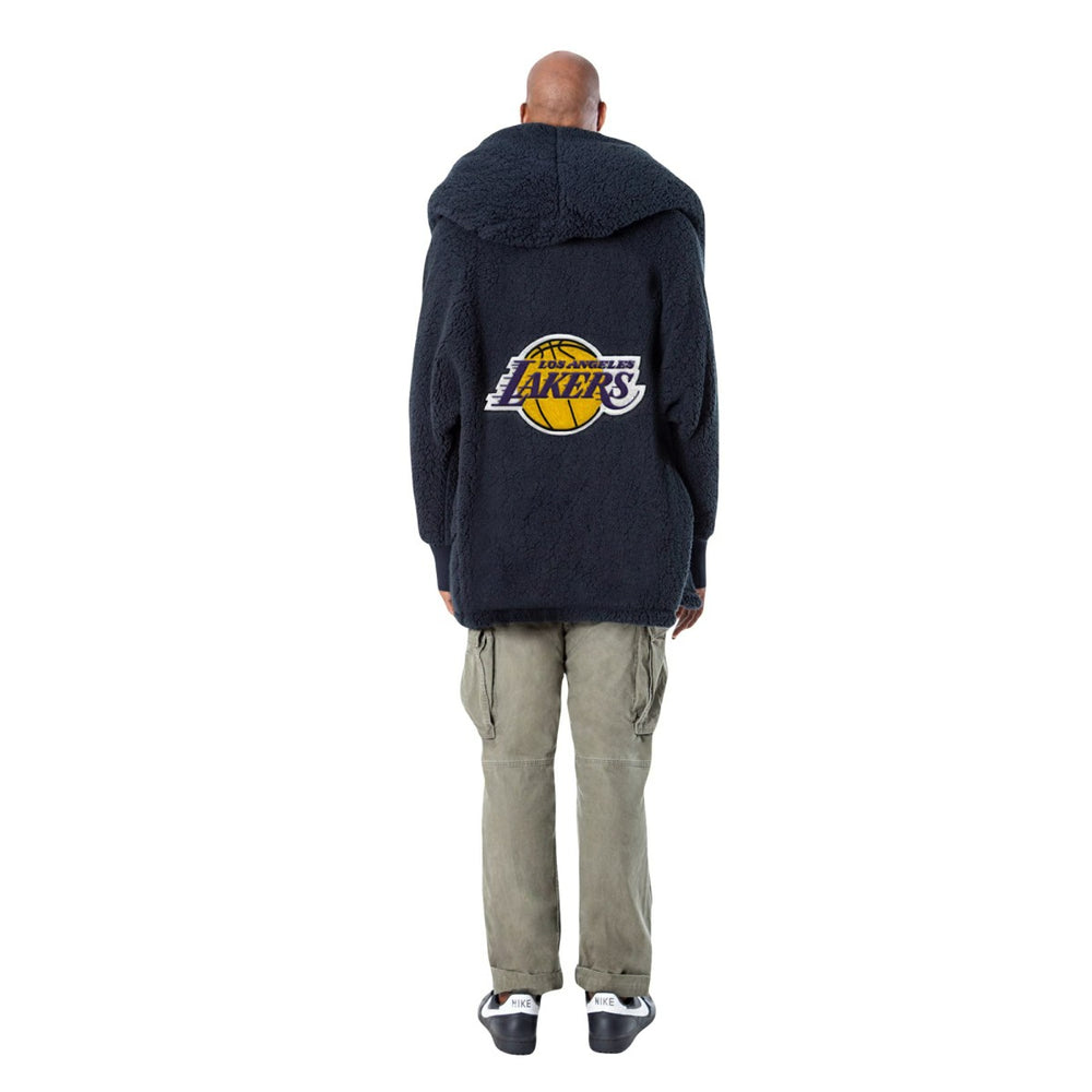 The Best Lounger in the World By Jill Martin Los Angeles Lakers Unisex Black Oversized Open-Front Hoodie Sweater for sale