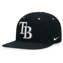 Tampa Bay Rays Pro Corduroy Structured Snapback Hat - Black | Nike