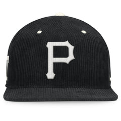 Pittsburgh Pirates Pro Corduroy Structured Snapback Hat - Black | Nike