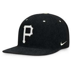 Pittsburgh Pirates Pro Corduroy Structured Snapback Hat - Black | Nike