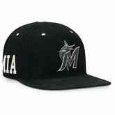 Miami Marlins Pro Corduroy Structured Snapback Hat - Black | Nike