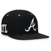 Atlanta Braves Pro Corduroy Structured Snapback Hat - Black | Nike
