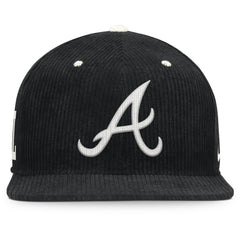 Atlanta Braves Pro Corduroy Structured Snapback Hat - Black | Nike