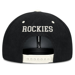 Colorado Rockies Pro Corduroy Structured Snapback Hat - Black | Nike