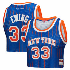 Patrick Ewing New York Knicks x DANNIJO Women's Fashion Cropped Basketball Jersey - Royal | Mitchell & Ness sale