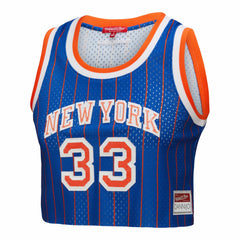 Patrick Ewing New York Knicks x DANNIJO Women's Fashion Cropped Basketball Jersey - Royal | Mitchell & Ness sale