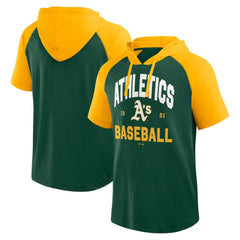 Athletics Logo Athletic Prime Raglan Short Sleeve Hoodie T-Shirt - Green