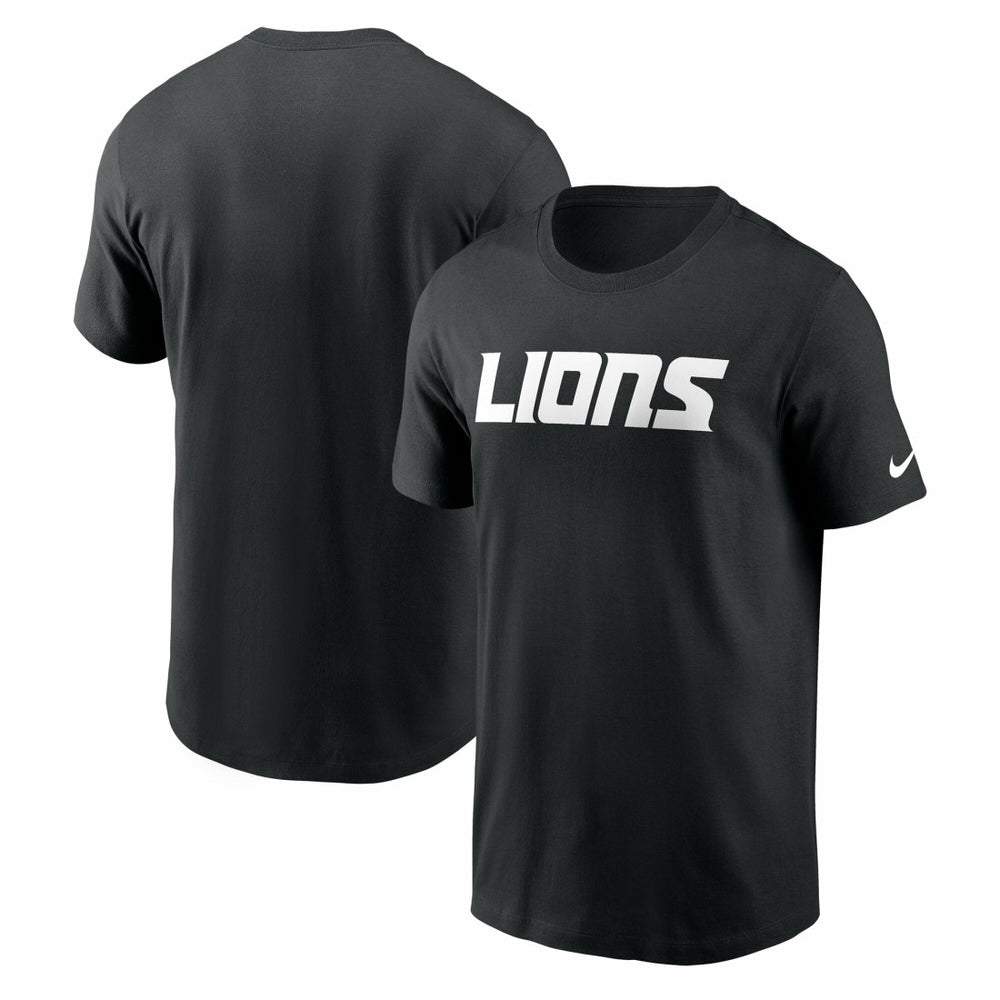Detroit Lions Primetime Wordmark Essential T-Shirt - Black | Nike discount