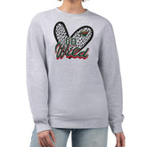 Minnesota Wild G-III 4Her by Carl Banks Women's Animal Print Heart Fleece Pullover Sweatshirt Heather Gray