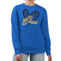 St. Louis Blues G-III 4Her by Carl Banks Women's Animal Print Heart Fleece Pullover Sweatshirt Blue