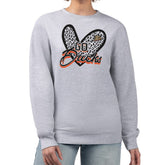 Anaheim Ducks G-III 4Her by Carl Banks Women's Animal Print Heart Fleece Pullover Sweatshirt Heather Gray