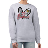 Chicago Blackhawks G-III 4Her by Carl Banks Women's Animal Print Heart Fleece Pullover Sweatshirt Heather Gray