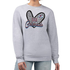Colorado Avalanche G-III 4Her by Carl Banks Women's Animal Print Heart Fleece Pullover Sweatshirt Heather Gray