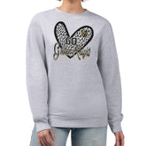 Vegas Golden Knights G-III 4Her by Carl Banks Women's Animal Print Heart Fleece Pullover Sweatshirt Heather Gray