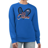 Edmonton Oilers G-III 4Her by Carl Banks Women's Animal Print Heart Fleece Pullover Sweatshirt Royal