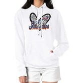 New York Islanders G-III 4Her by Carl Banks Women's Animal Print Heart Fleece Pullover Hoodie White
