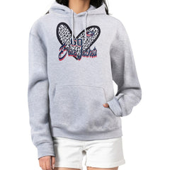 Columbus Blue Jackets G-III 4Her by Carl Banks Women's Animal Print Heart Fleece Pullover Hoodie Heather Gray