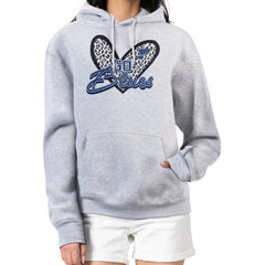 St. Louis Blues G-III 4Her by Carl Banks Women's Animal Print Heart Fleece Pullover Hoodie Heather Gray
