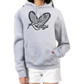 Los Angeles Kings G-III 4Her by Carl Banks Women's Animal Print Heart Fleece Pullover Hoodie Heather Gray