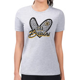Boston Bruins G-III 4Her by Carl Banks Women's Super-Slim Fit Lightweight Animal Print Heart T-Shirt Heather Gray