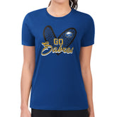 Buffalo Sabres G-III 4Her by Carl Banks Women's Super-Slim Fit Lightweight Animal Print Heart T-Shirt Royal