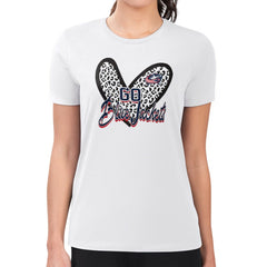 Columbus Blue Jackets G-III 4Her by Carl Banks Women's Super-Slim Fit Lightweight Animal Print Heart T-Shirt White