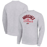 Carolina Hurricanes Starter Stick And Puck Logo Fleece Pullover Sweatshirt Heather Gray