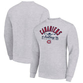 Montreal Canadiens Starter Stick And Puck Logo Fleece Pullover Sweatshirt Heather Gray