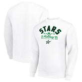 Dallas Stars Starter Stick And Puck Logo Fleece Pullover Sweatshirt White