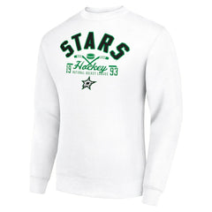 Dallas Stars Starter Stick And Puck Logo Fleece Pullover Sweatshirt White