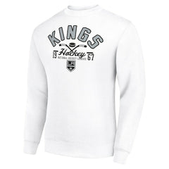 Los Angeles Kings Starter Stick And Puck Logo Fleece Pullover Sweatshirt White