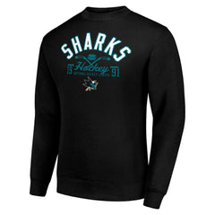 San Jose Sharks Starter Stick And Puck Logo Fleece Pullover Sweatshirt Black