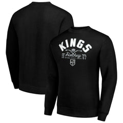 Los Angeles Kings Starter Stick And Puck Logo Fleece Pullover Sweatshirt Black