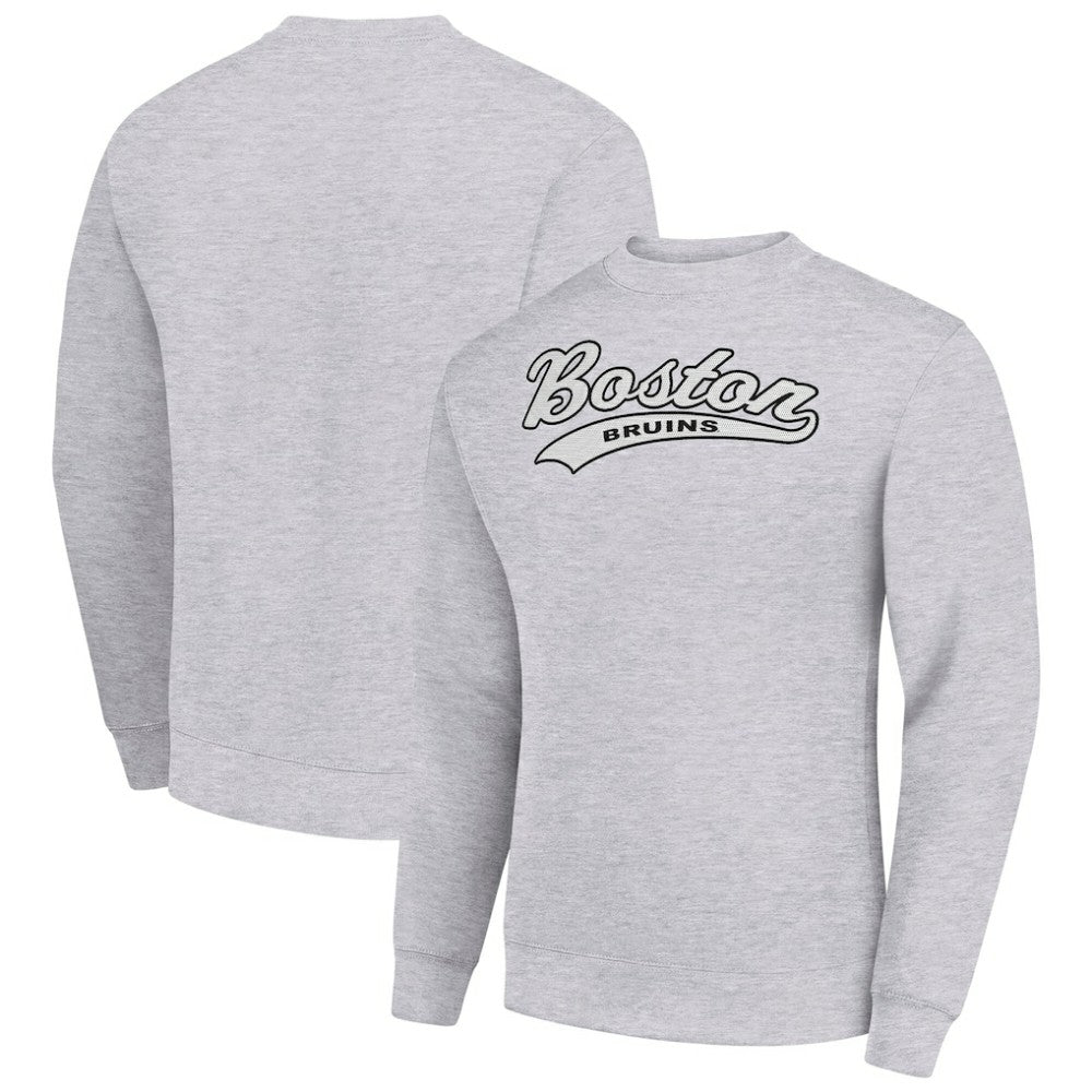 Boston Bruins Starter Tailsweep City Pullover Sweatshirt Heather Gray