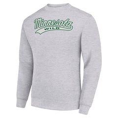 Minnesota Wild Starter Tailsweep City Pullover Sweatshirt Heather Gray