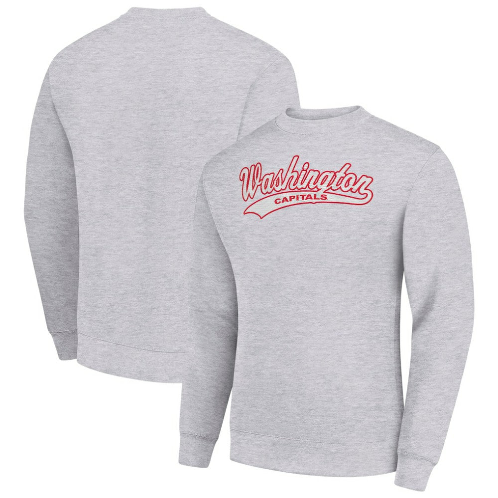 Washington Capitals Starter Tailsweep City Pullover Sweatshirt Heather Gray