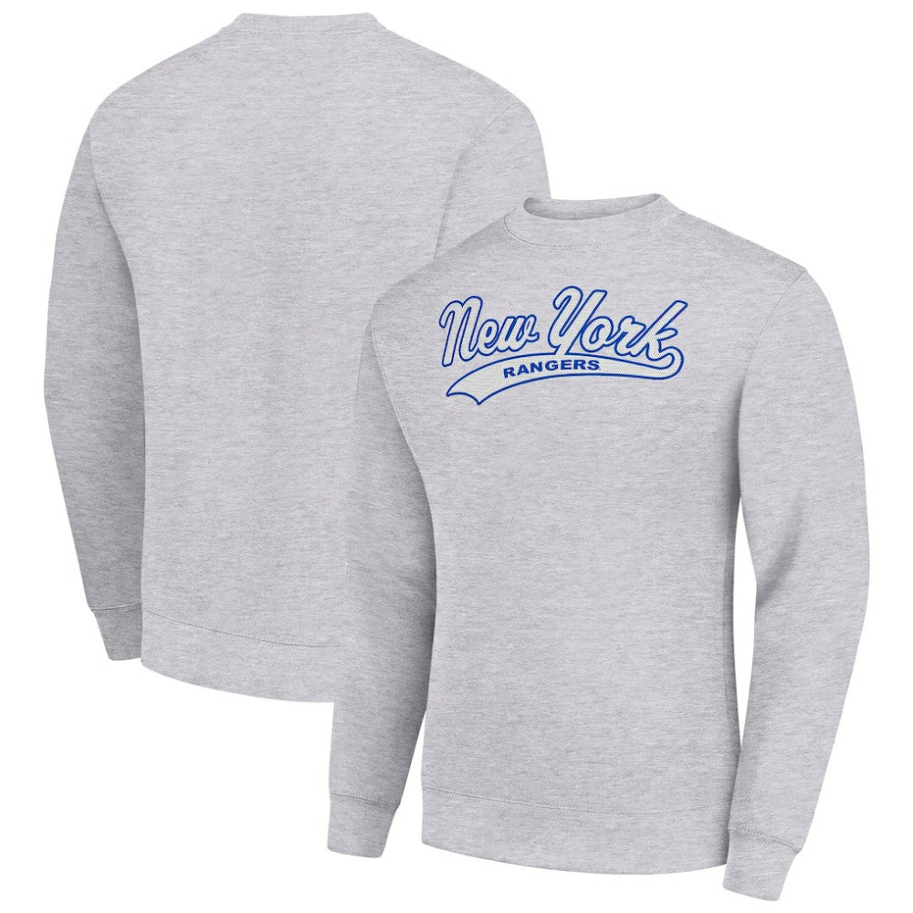 New York Rangers Starter Tailsweep City Pullover Sweatshirt Heather Gray