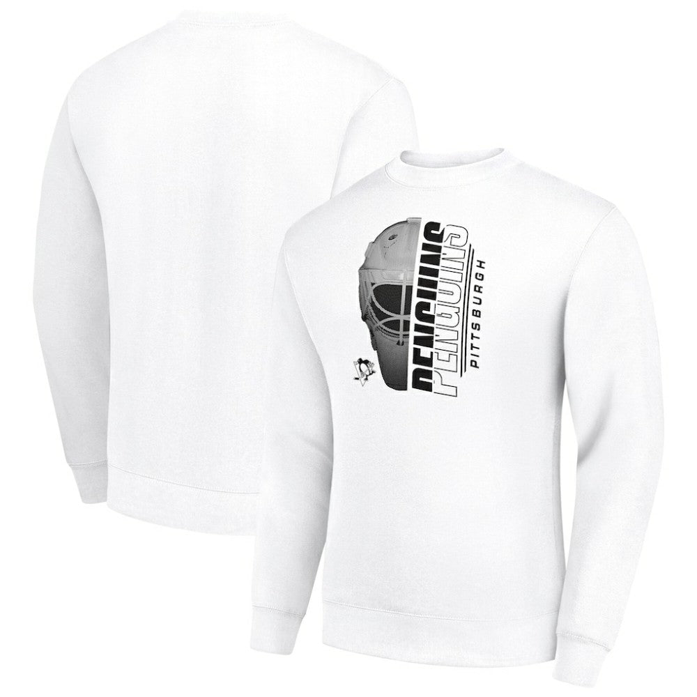 Pittsburgh Penguins Starter Half Helmet Team Logo Pullover Sweatshirt White