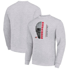 Carolina Hurricanes Starter Half Helmet Team Logo Pullover Sweatshirt Heather Gray