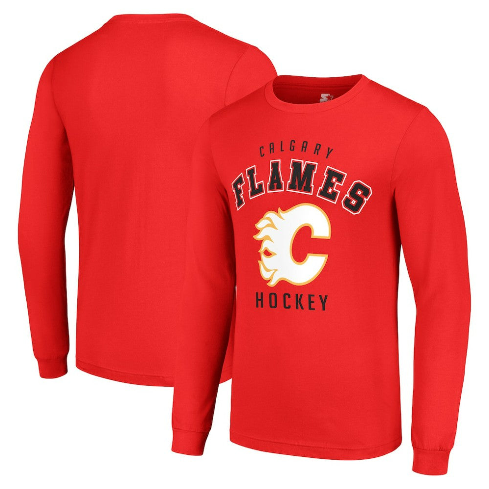 Calgary Flames Starter Logo Long Sleeve T-Shirt Red