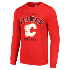 Calgary Flames Starter Logo Long Sleeve T-Shirt Red