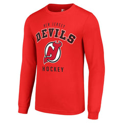 New Jersey Devils Starter Logo Long Sleeve T-Shirt Red
