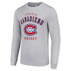 Montreal Canadiens Starter Logo Long Sleeve T-Shirt Heather Gray