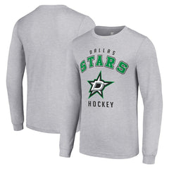 Dallas Stars Starter Logo Long Sleeve T-Shirt Heather Gray