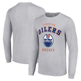Edmonton Oilers Starter Logo Long Sleeve T-Shirt Heather Gray