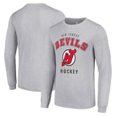 New Jersey Devils Starter Logo Long Sleeve T-Shirt Heather Gray
