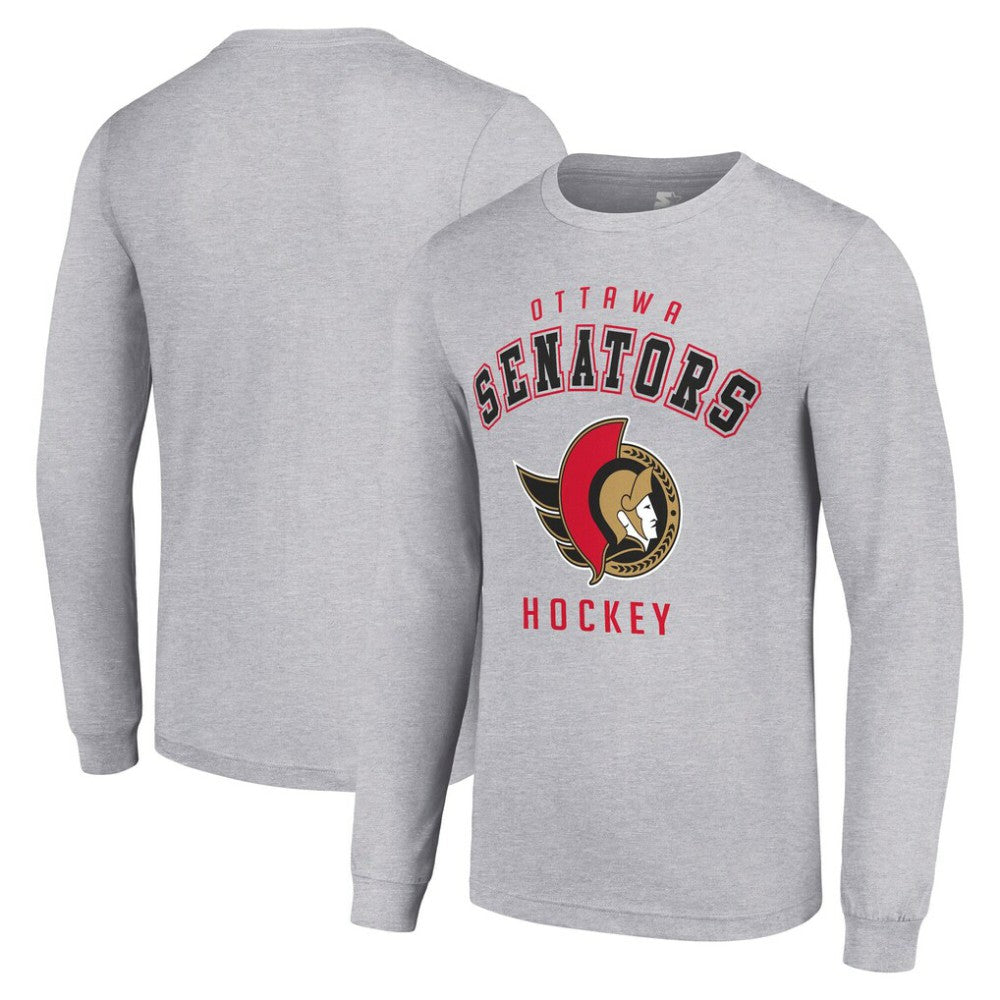 Ottawa Senators Starter Logo Long Sleeve T-Shirt Heather Gray