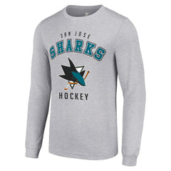 San Jose Sharks Starter Logo Long Sleeve T-Shirt Heather Gray